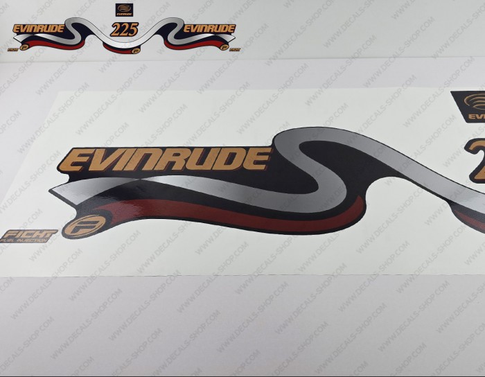 Evinrude 225HP Ficht Fuel Injection 1999-2000 Blue Cowl Outboard Decal Kit